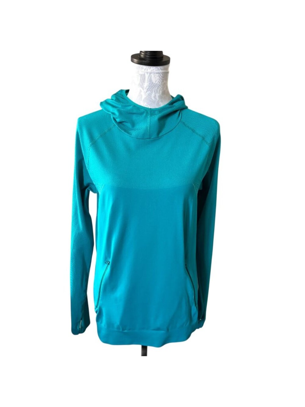 Title Nine Womens Athletic Pullover Hoodie Blue Size Large